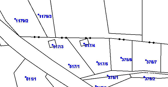 Parcela st. 517/4 v KÚ Pilínkov, Katastrální mapa