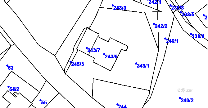 Parcela st. 243/6 v KÚ Pilínkov, Katastrální mapa