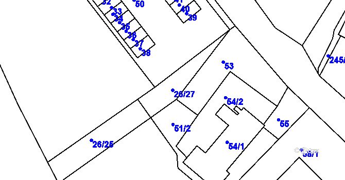 Parcela st. 26/27 v KÚ Pilínkov, Katastrální mapa