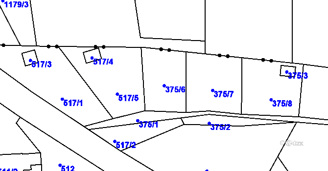 Parcela st. 375/6 v KÚ Pilínkov, Katastrální mapa