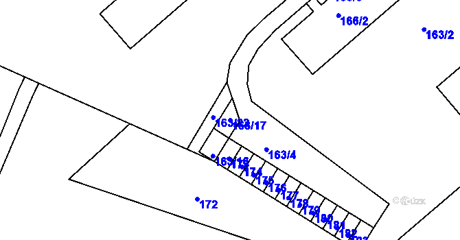 Parcela st. 163/17 v KÚ Pilínkov, Katastrální mapa