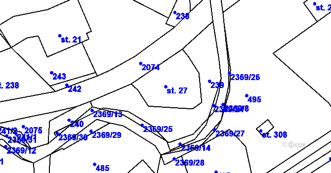Parcela st. 27 v KÚ Doubice, Katastrální mapa