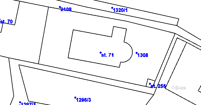 Parcela st. 71 v KÚ Doubice, Katastrální mapa