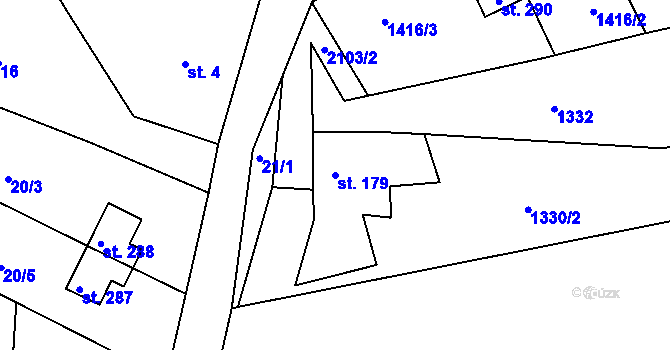 Parcela st. 179 v KÚ Doubice, Katastrální mapa