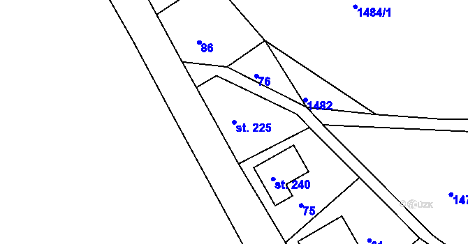 Parcela st. 225 v KÚ Doubice, Katastrální mapa