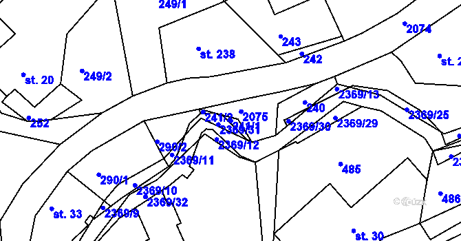 Parcela st. 241/1 v KÚ Doubice, Katastrální mapa