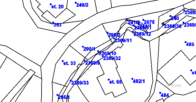 Parcela st. 2369/10 v KÚ Doubice, Katastrální mapa