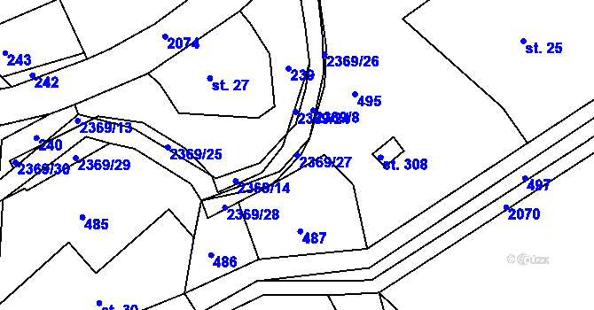 Parcela st. 2369/27 v KÚ Doubice, Katastrální mapa