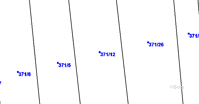 Parcela st. 371/12 v KÚ Doubrava u Plzně, Katastrální mapa