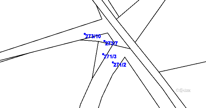 Parcela st. 271/3 v KÚ Doubrava u Plzně, Katastrální mapa