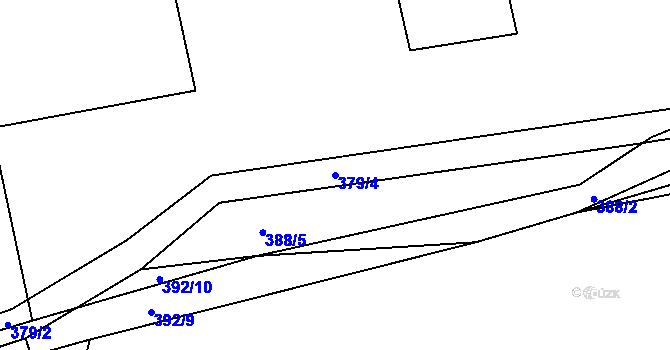 Parcela st. 379/4 v KÚ Doubrava u Plzně, Katastrální mapa