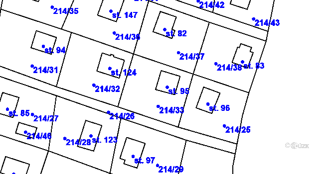 Parcela st. 95 v KÚ Doubrava, Katastrální mapa