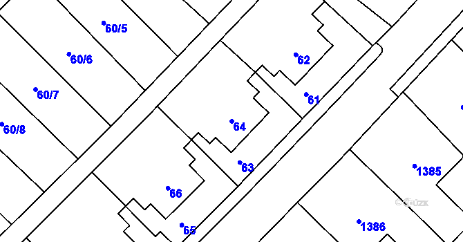 Parcela st. 64 v KÚ Doubrava u Orlové, Katastrální mapa