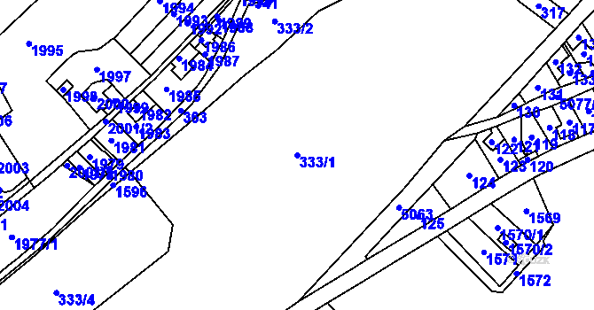 Parcela st. 333/1 v KÚ Doubrava u Orlové, Katastrální mapa
