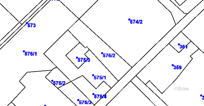 Parcela st. 576/2 v KÚ Doubrava u Orlové, Katastrální mapa