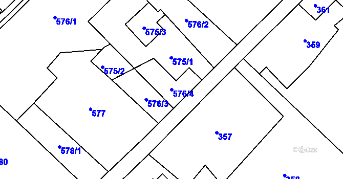 Parcela st. 576/4 v KÚ Doubrava u Orlové, Katastrální mapa