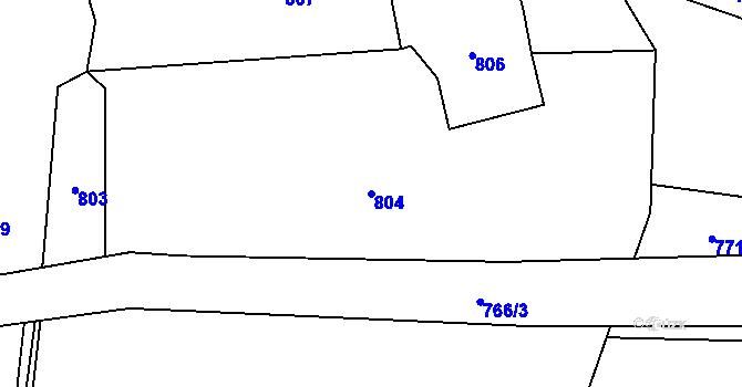 Parcela st. 804 v KÚ Doubrava u Orlové, Katastrální mapa