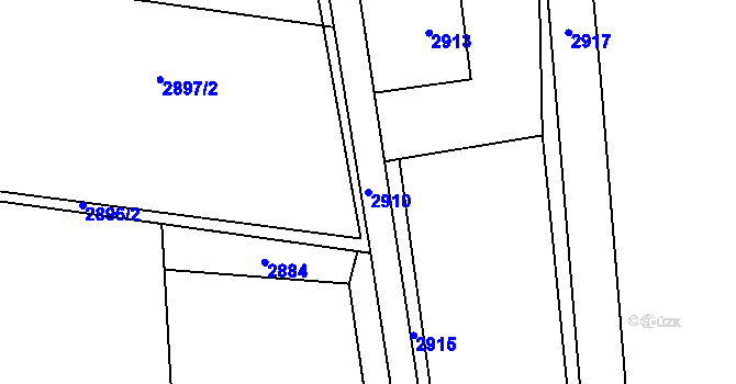 Parcela st. 2910 v KÚ Doubrava u Orlové, Katastrální mapa