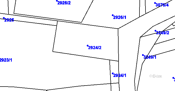Parcela st. 2924/2 v KÚ Doubrava u Orlové, Katastrální mapa
