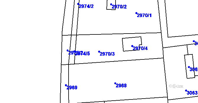 Parcela st. 2970/3 v KÚ Doubrava u Orlové, Katastrální mapa