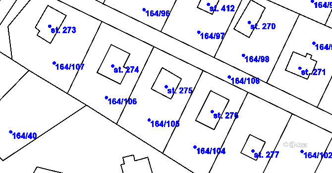 Parcela st. 275 v KÚ Doubravčice, Katastrální mapa