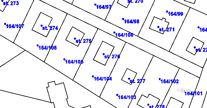 Parcela st. 276 v KÚ Doubravčice, Katastrální mapa