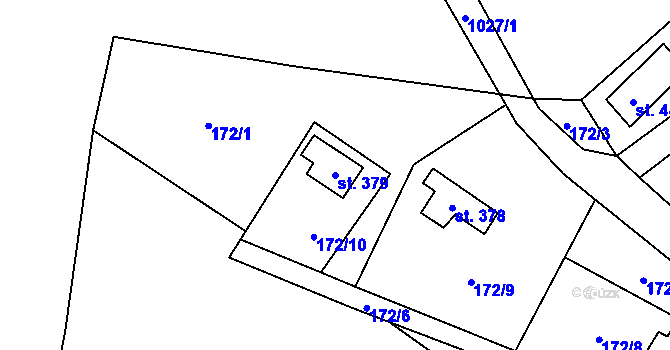 Parcela st. 379 v KÚ Doubravčice, Katastrální mapa