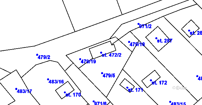 Parcela st. 472/2 v KÚ Doubravčice, Katastrální mapa