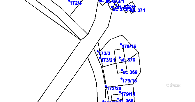 Parcela st. 173/3 v KÚ Doubravčice, Katastrální mapa