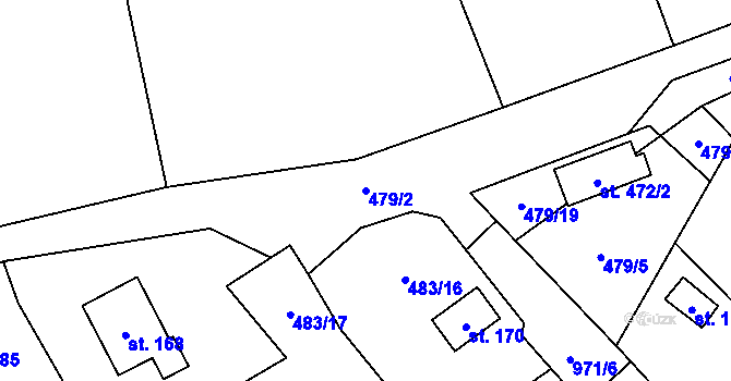 Parcela st. 479/2 v KÚ Doubravčice, Katastrální mapa