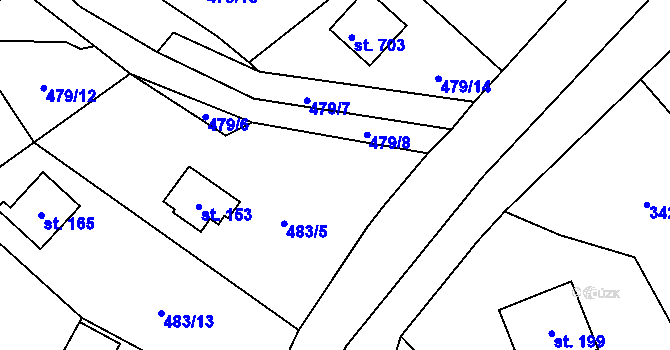 Parcela st. 479/17 v KÚ Doubravčice, Katastrální mapa