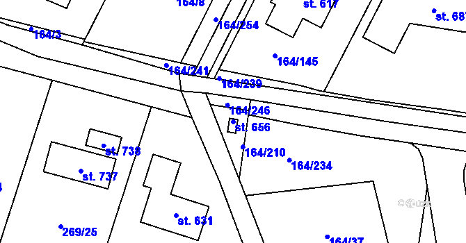 Parcela st. 656 v KÚ Doubravčice, Katastrální mapa