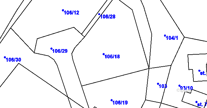 Parcela st. 106/18 v KÚ Doubravčice, Katastrální mapa