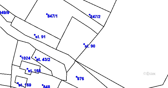 Parcela st. 90 v KÚ Masojedy, Katastrální mapa