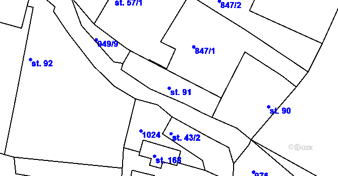 Parcela st. 91 v KÚ Masojedy, Katastrální mapa