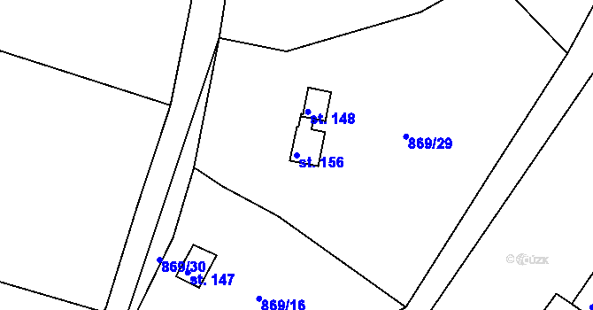 Parcela st. 156 v KÚ Masojedy, Katastrální mapa