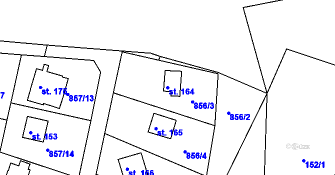 Parcela st. 164 v KÚ Masojedy, Katastrální mapa
