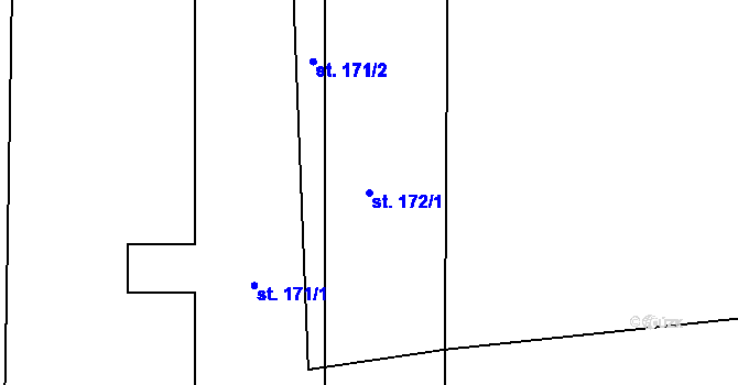 Parcela st. 172/1 v KÚ Masojedy, Katastrální mapa
