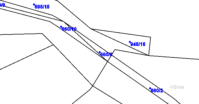 Parcela st. 660/8 v KÚ Masojedy, Katastrální mapa