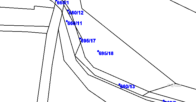 Parcela st. 695/18 v KÚ Masojedy, Katastrální mapa