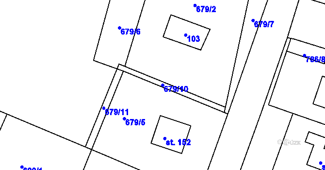 Parcela st. 679/10 v KÚ Masojedy, Katastrální mapa