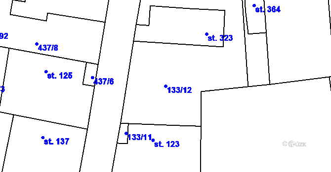 Parcela st. 133/12 v KÚ Štíhlice, Katastrální mapa