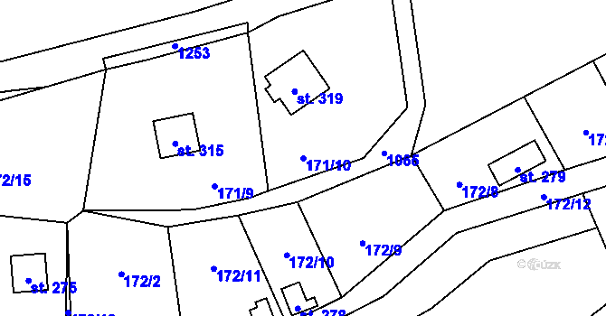 Parcela st. 171/10 v KÚ Štíhlice, Katastrální mapa