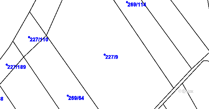 Parcela st. 227/9 v KÚ Štíhlice, Katastrální mapa