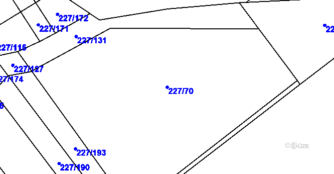 Parcela st. 227/70 v KÚ Štíhlice, Katastrální mapa