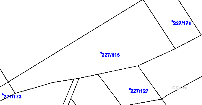 Parcela st. 227/115 v KÚ Štíhlice, Katastrální mapa