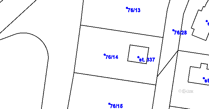 Parcela st. 76/14 v KÚ Štíhlice, Katastrální mapa