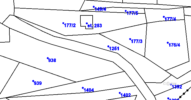 Parcela st. 176/13 v KÚ Štíhlice, Katastrální mapa