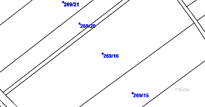 Parcela st. 269/16 v KÚ Štíhlice, Katastrální mapa