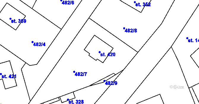 Parcela st. 420 v KÚ Štíhlice, Katastrální mapa